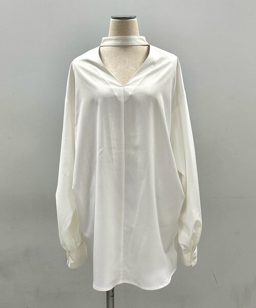 Mavie..7（メヴィセットゥ）の「【Mavie..7】前後2WAYバンドカラーシャツ（シャツ/ブラウス・レディース・オフホワイト/ブラック/その他1・FREE）」の17枚目の写真