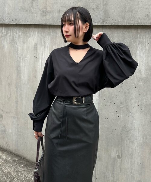 Mavie..7（メヴィセットゥ）の「【Mavie..7】前後2WAYバンドカラーシャツ（シャツ/ブラウス・レディース・オフホワイト/ブラック/その他1・FREE）」の18枚目の写真