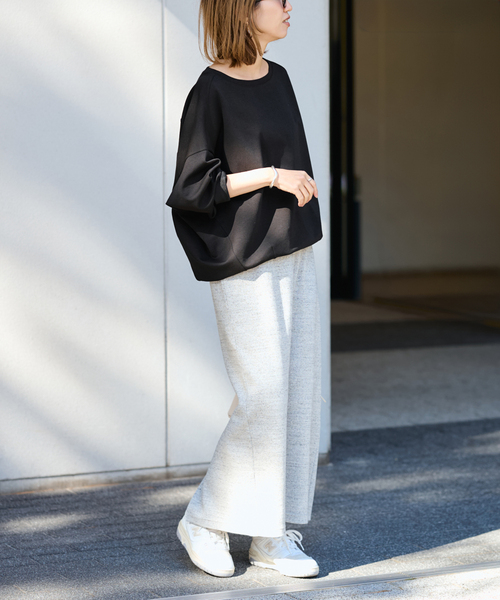 FRAMeWORK（フレームワーク）の「≪一部カラーWEB限定 / 追加≫コクーンプルオーバー（Tシャツ/カットソー・レディース・ホワイト/ブラック/チャコールグレー/グレー・FREE）」の17枚目の写真