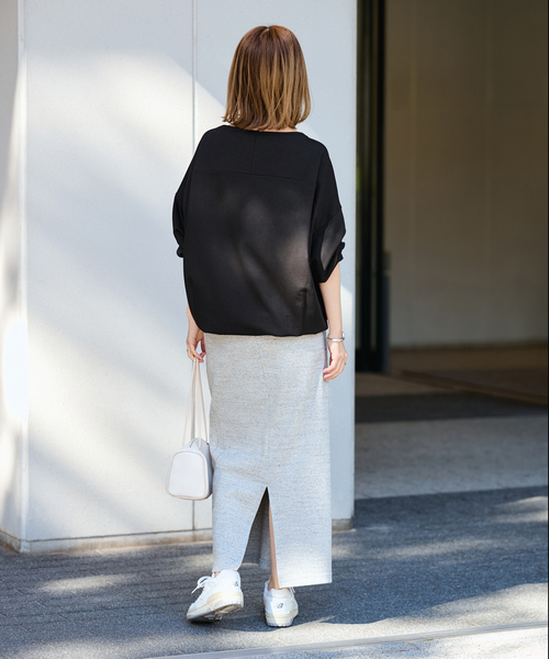 FRAMeWORK（フレームワーク）の「≪一部カラーWEB限定 / 追加≫コクーンプルオーバー（Tシャツ/カットソー・レディース・ホワイト/ブラック/チャコールグレー/グレー・FREE）」の18枚目の写真