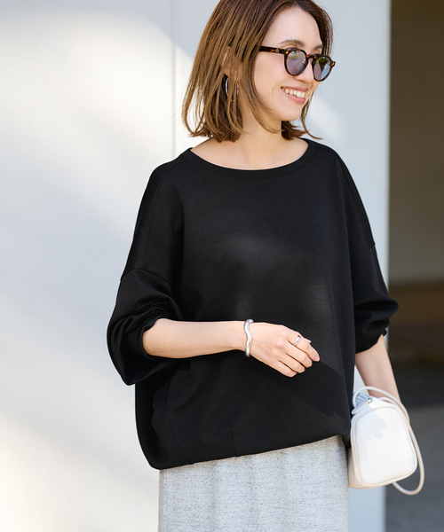 FRAMeWORK（フレームワーク）の「≪一部カラーWEB限定 / 追加≫コクーンプルオーバー（Tシャツ/カットソー・レディース・ホワイト/ブラック/チャコールグレー/グレー・FREE）」の19枚目の写真