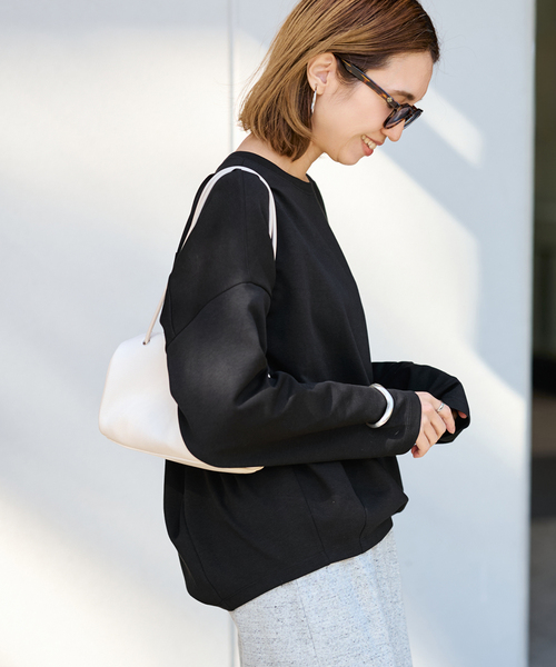 FRAMeWORK（フレームワーク）の「≪一部カラーWEB限定 / 追加≫コクーンプルオーバー（Tシャツ/カットソー・レディース・ホワイト/ブラック/チャコールグレー/グレー・FREE）」の21枚目の写真