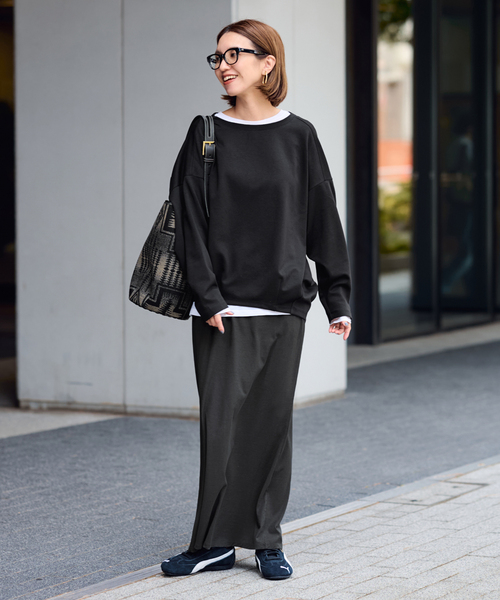 FRAMeWORK（フレームワーク）の「≪一部カラーWEB限定 / 追加≫コクーンプルオーバー（Tシャツ/カットソー・レディース・ホワイト/ブラック/チャコールグレー/グレー・FREE）」の22枚目の写真