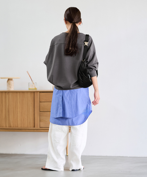 フレームワーク別注 carraig donn ケーブルプルオーバー ≪一部カラーWEB限定 / 追加≫コクーンプルオーバー（Tシャツ