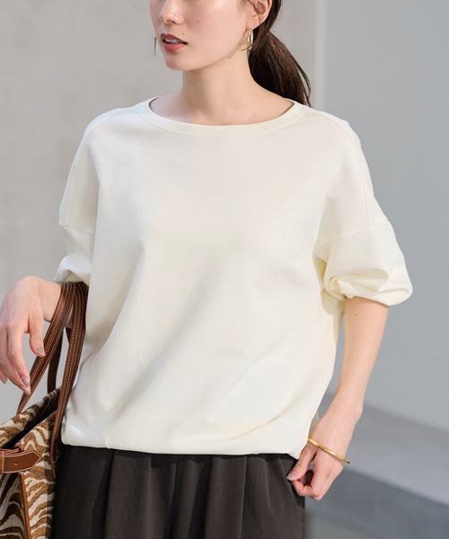 FRAMeWORK（フレームワーク）の「≪一部カラーWEB限定 / 追加≫コクーンプルオーバー（Tシャツ/カットソー・レディース・ホワイト/ブラック/チャコールグレー/グレー・FREE）」の15枚目の写真