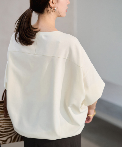 FRAMeWORK（フレームワーク）の「≪一部カラーWEB限定 / 追加≫コクーンプルオーバー（Tシャツ/カットソー・レディース・ホワイト/ブラック/チャコールグレー/グレー・FREE）」の11枚目の写真