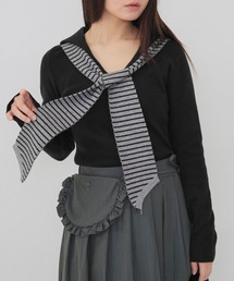 Uenui（ウニュイ）の「【Cunii】stripe tie sailor knit（ニット/セーター）」
