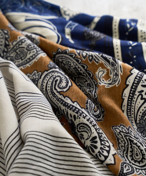 KOBE LETTUCE（コウベレタス）の「大判ウールタッチスカーフ（バンダナ/スカーフ・レディース・ブラウン/ブルー/アイボリー・FREE）」の8枚目の写真