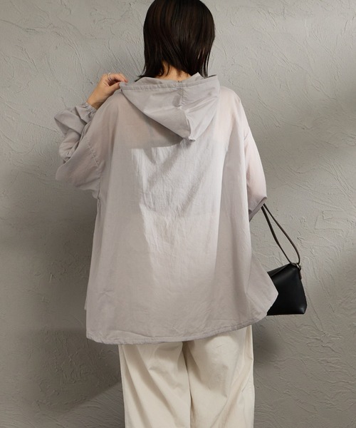 mizuiro ind/ミズイロインド] 別注 フード付き ワイドシルエット プル