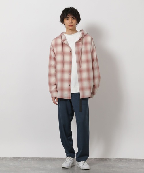 LAKOLE(ラコレ)の「オンブレーチェックフード長袖シャツ / 643822(シャツ/ブラウス・メンズ・ブラック/ピンク/ブラウン・LARGE/MEDIUM)」の9枚目の写真
