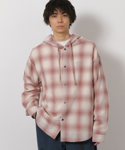 LAKOLE(ラコレ)の「オンブレーチェックフード長袖シャツ / 643822(シャツ/ブラウス・メンズ・ブラック/ピンク/ブラウン・LARGE/MEDIUM)」の22枚目の写真