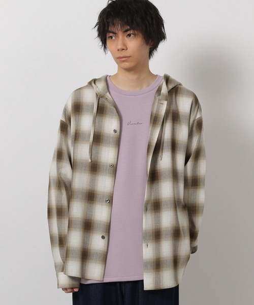 LAKOLE(ラコレ)の「オンブレーチェックフード長袖シャツ / 643822(シャツ/ブラウス・メンズ・ブラック/ピンク/ブラウン・LARGE/MEDIUM)」の21枚目の写真