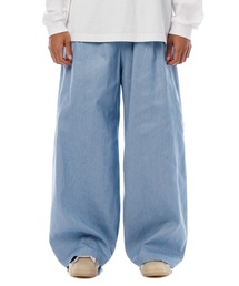 Light Denim Easy Baggy Pants - Overdyed / 薄手デニム後染めバギー