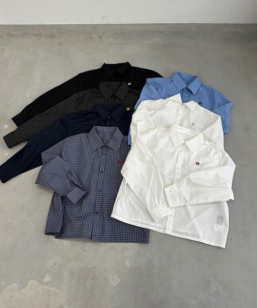 UNDERSTATEMENTs(アンダーステイトメント)の「【ユニセックス】ショート丈ワンポイント刺繍シャツ(シャツ/ブラウス・メンズ・ブラック系その他2/ブルー/ホワイト/ホワイト系その他/ブラック系その他/ブルー系その他/ネイビー/ブラウン系その他/ネイビー系/ブラック/チャコールグレー/ホワイト系その他2・MEDIUM/LARGE)」の16枚目の写真