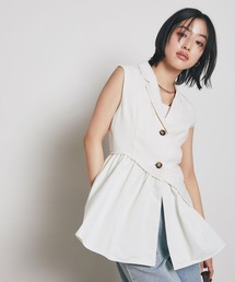 &. NOSTALGIA | ツイードアシメフリルジレ(テーラードジャケット)