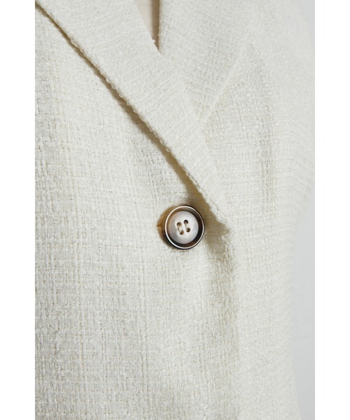 &. NOSTALGIA（アンドドットノスタルジア）の「ツイードアシメフリルジレ（テーラードジャケット・レディース・ホワイト/ブラック・M）」の20枚目の写真