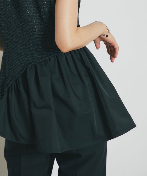 &. NOSTALGIA（アンドドットノスタルジア）の「ツイードアシメフリルジレ（テーラードジャケット・レディース・ホワイト/ブラック・M）」の13枚目の写真