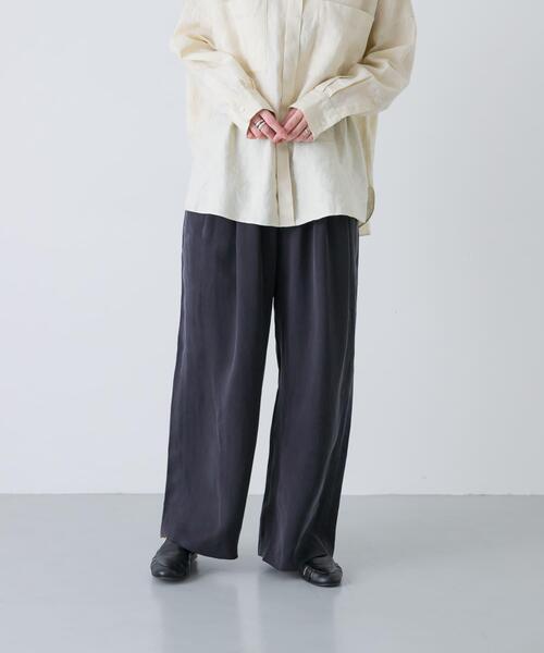 かぐれ（カグレ）の「キュプラストレートパンツ（その他パンツ・レディース・ネイビー/ブラック・FREE）」の3枚目の写真
