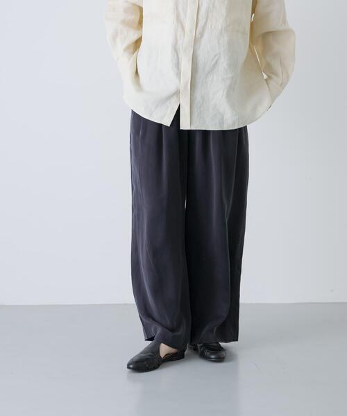 かぐれ（カグレ）の「キュプラストレートパンツ（その他パンツ・レディース・ネイビー/ブラック・FREE）」の4枚目の写真