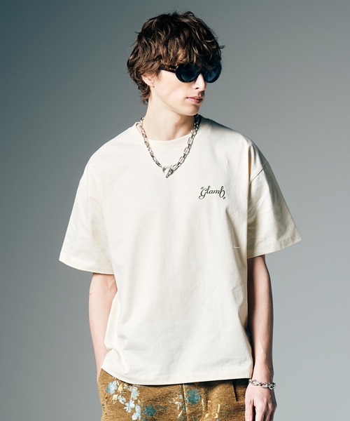 glamb(グラム)の「Spin Logo Surf T-Shirt / スピンロゴサーフTシャツ(Tシャツ/カットソー・メンズ・ベージュ/ミント・S/M/L)」の7枚目の写真