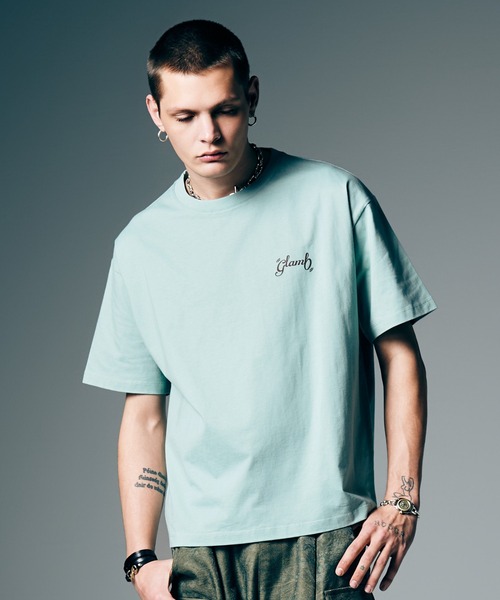 glamb(グラム)の「Spin Logo Surf T-Shirt / スピンロゴサーフTシャツ(Tシャツ/カットソー・メンズ・ベージュ/ミント・S/M/L)」の8枚目の写真