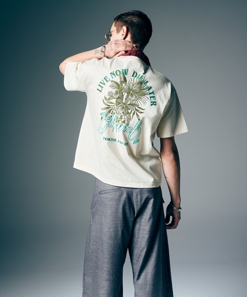glamb(グラム)の「Spin Logo Surf T-Shirt / スピンロゴサーフTシャツ(Tシャツ/カットソー・メンズ・ベージュ/ミント・S/M/L)」の9枚目の写真
