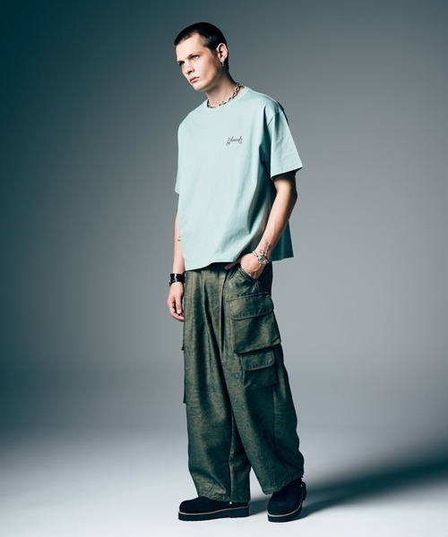 glamb(グラム)の「Spin Logo Surf T-Shirt / スピンロゴサーフTシャツ(Tシャツ/カットソー・メンズ・ベージュ/ミント・S/M/L)」の14枚目の写真