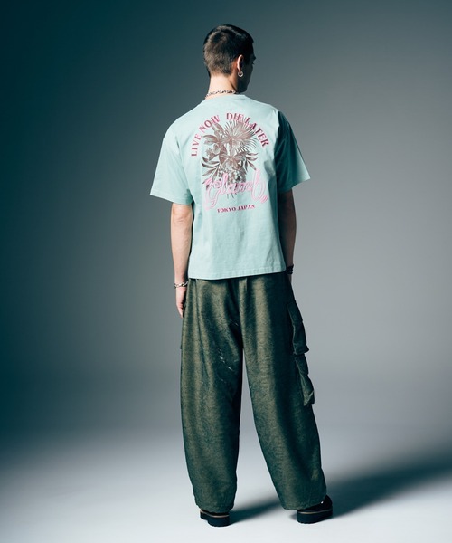 glamb(グラム)の「Spin Logo Surf T-Shirt / スピンロゴサーフTシャツ(Tシャツ/カットソー・メンズ・ベージュ/ミント・S/M/L)」の15枚目の写真