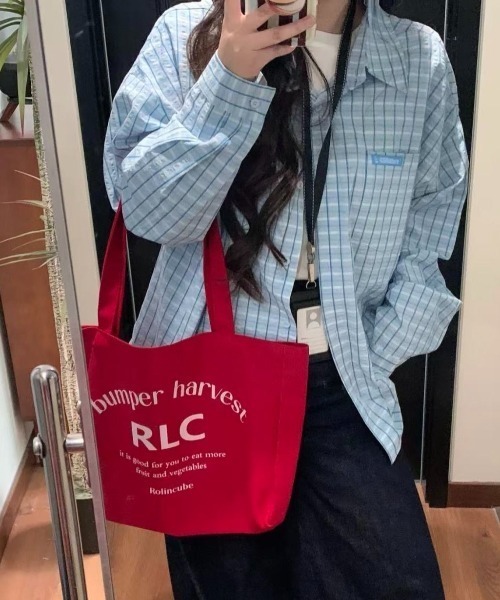 LADY LIKE(レディライク)の「【春夏新作】ライトカラーオーバーサイズチェックシャツ(シャツ/ブラウス・レディース・ピンク/サックスブルー・M)」の15枚目の写真