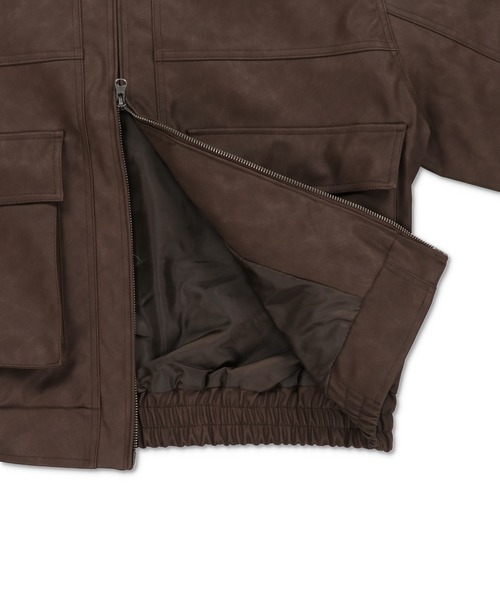 SPINNS(スピンズ)の「ヴィンテージライクPU A-2ショートジャケット/合皮ブルゾン(その他アウター・メンズ・ブラック/ブラウン・L/M)」の13枚目の写真