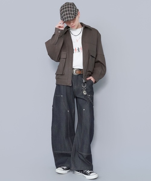 SPINNS(スピンズ)の「ヴィンテージライクPU A-2ショートジャケット/合皮ブルゾン(その他アウター・メンズ・ブラック/ブラウン・L/M)」の22枚目の写真