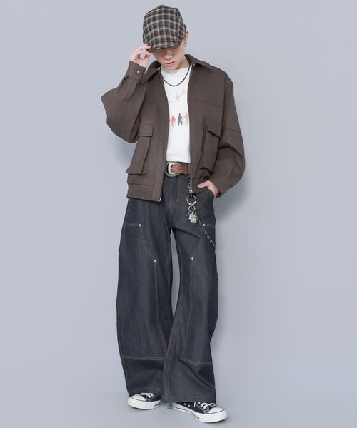 SPINNS(スピンズ)の「ヴィンテージライクPU A-2ショートジャケット/合皮ブルゾン(その他アウター・メンズ・ブラック/ブラウン・L/M)」の21枚目の写真