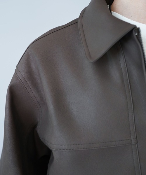 SPINNS(スピンズ)の「ヴィンテージライクPU A-2ショートジャケット/合皮ブルゾン(その他アウター・メンズ・ブラック/ブラウン・L/M)」の16枚目の写真