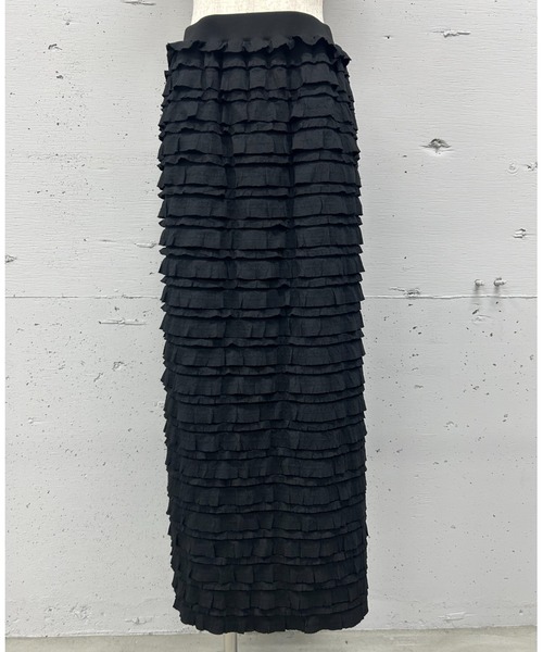 PROVOKE (プロヴォーク)の「FRILL MAXI SKIRT(スカート・レディース・オフホワイト/ブラック・FREE)」の7枚目の写真