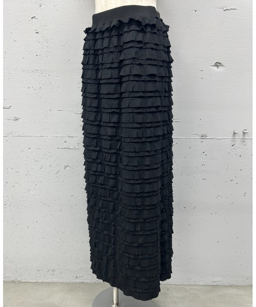 PROVOKE (プロヴォーク)の「FRILL MAXI SKIRT(スカート・レディース・オフホワイト/ブラック・FREE)」の8枚目の写真