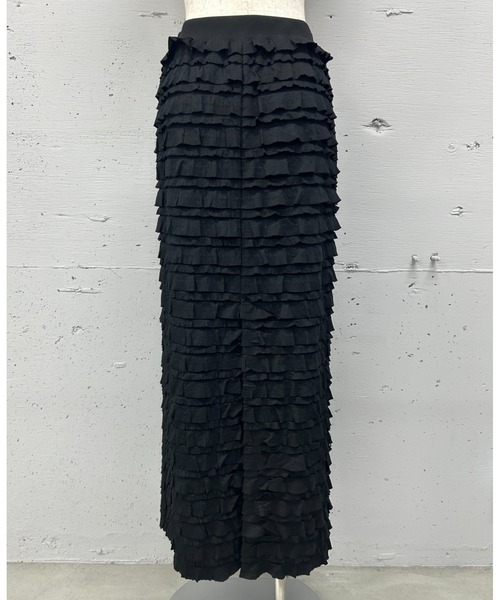 PROVOKE (プロヴォーク)の「FRILL MAXI SKIRT(スカート・レディース・オフホワイト/ブラック・FREE)」の9枚目の写真