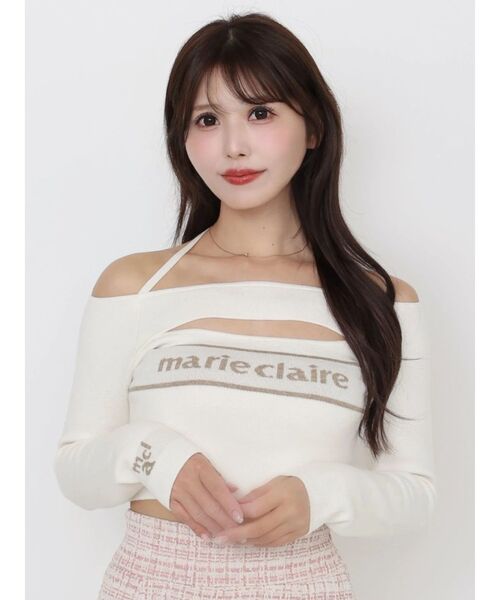 EATME（イートミー）の「【marie claire×EATME】オフショルダーニットTOP（ニット/セーター・レディース・ブラック/ブルー/オフホワイト・FREE）」の2枚目の写真