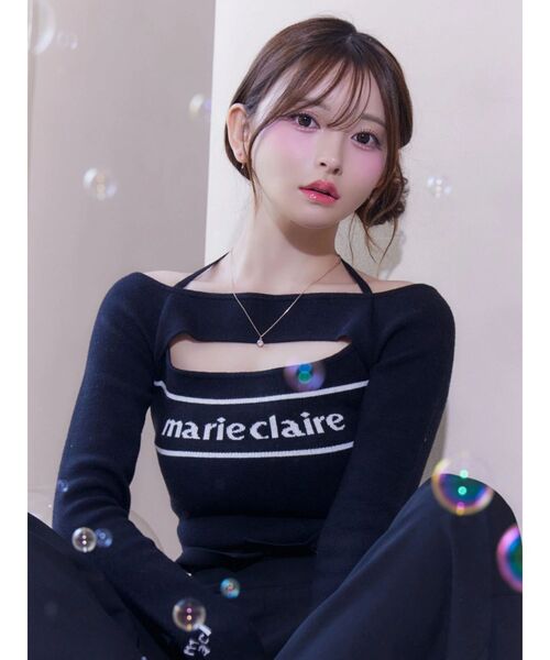 EATME（イートミー）の「【marie claire×EATME】オフショルダーニットTOP（ニット/セーター・レディース・ブラック/ブルー/オフホワイト・FREE）」の3枚目の写真