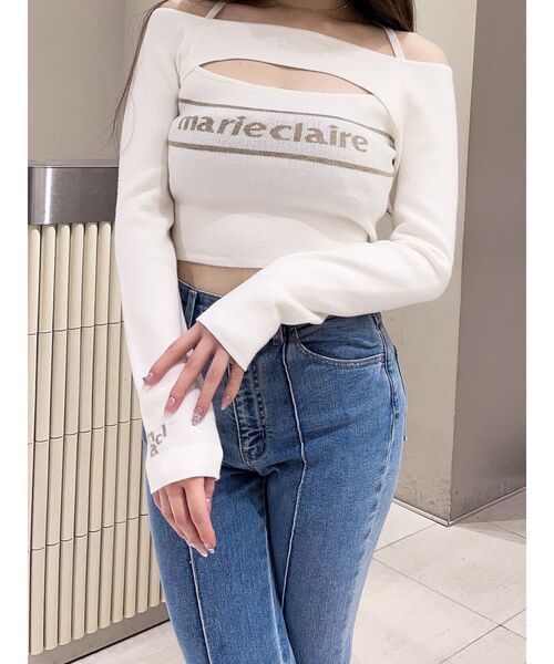 EATME(イートミー)の「【marie claire×EATME】オフショルダーニットTOP(ニット/セーター・レディース・ブラック/ブルー/オフホワイト・FREE)」の4枚目の写真