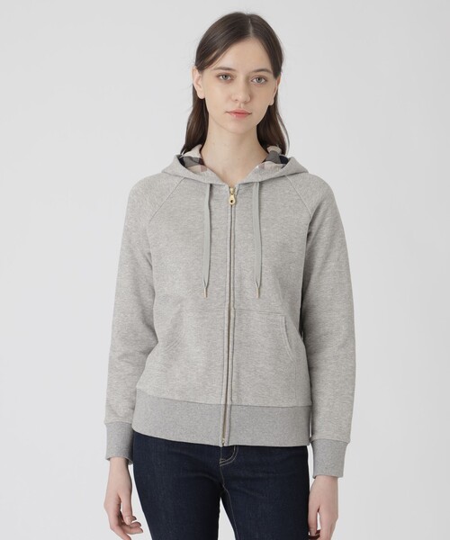 BLUE LABEL CRESTBRIDGE（ブルーレーベルクレストブリッジ）の「【一部店舗限定】ベーシックパーカー（パーカー・レディース・ブラック/グレー系その他/ホワイト・40/38）」の3枚目の写真
