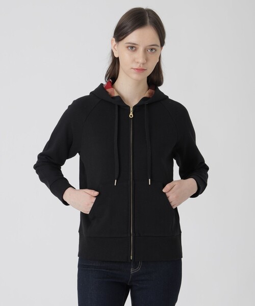 BLUE LABEL CRESTBRIDGE（ブルーレーベルクレストブリッジ）の「【一部店舗限定】ベーシックパーカー（パーカー・レディース・ブラック/グレー系その他/ホワイト・40/38）」の2枚目の写真