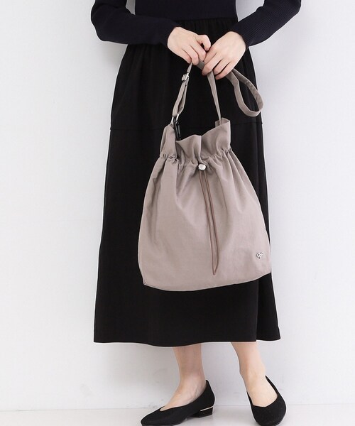 OPAQUE.CLIP（オペークドットクリップ）の「ドロストデザインA4ショルダーBAG（ショルダーバッグ・レディース・グレー/ブラック/ベージュ・00）」の5枚目の写真