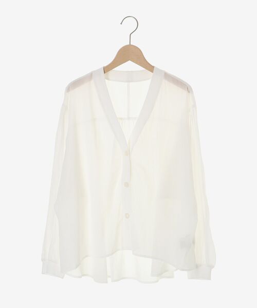 le.coeur blanc(ルクールブラン)の「シアーシャツカーデ(シャツ/ブラウス・レディース・オレンジ/ブラック/ホワイト・38)」の4枚目の写真