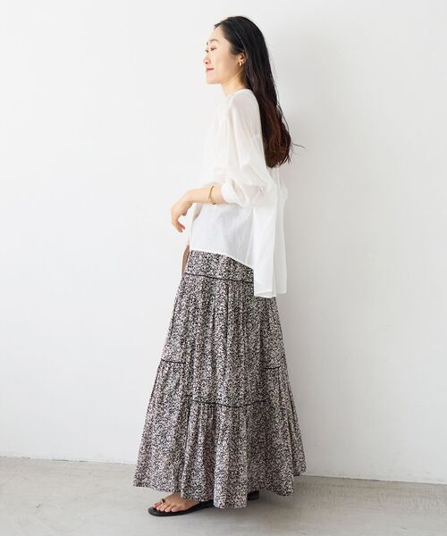 le.coeur blanc(ルクールブラン)の「シアーシャツカーデ(シャツ/ブラウス・レディース・オレンジ/ブラック/ホワイト・38)」の9枚目の写真