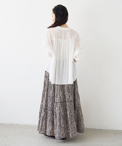 le.coeur blanc(ルクールブラン)の「シアーシャツカーデ(シャツ/ブラウス・レディース・オレンジ/ブラック/ホワイト・38)」の10枚目の写真