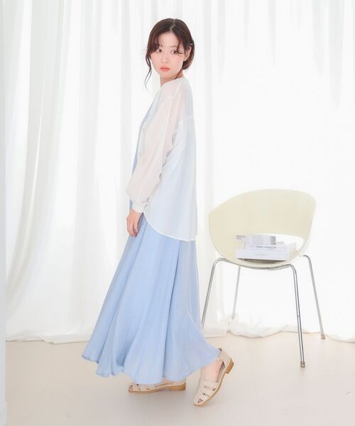 le.coeur blanc(ルクールブラン)の「シアーシャツカーデ(シャツ/ブラウス・レディース・オレンジ/ブラック/ホワイト・38)」の17枚目の写真