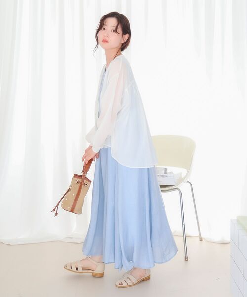 le.coeur blanc(ルクールブラン)の「シアーシャツカーデ(シャツ/ブラウス・レディース・オレンジ/ブラック/ホワイト・38)」の18枚目の写真