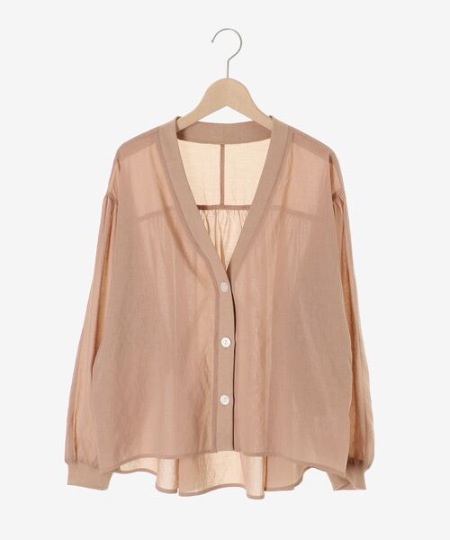 le.coeur blanc(ルクールブラン)の「シアーシャツカーデ(シャツ/ブラウス・レディース・オレンジ/ブラック/ホワイト・38)」の20枚目の写真