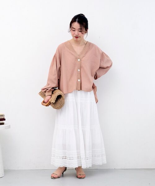 le.coeur blanc(ルクールブラン)の「シアーシャツカーデ(シャツ/ブラウス・レディース・オレンジ/ブラック/ホワイト・38)」の22枚目の写真