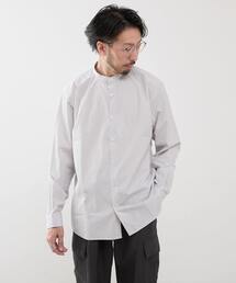 MEN'S MELROSE | カラードストライプバンドカラーシャツ(シャツ/ブラウス)